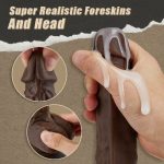 7.1‘’ Lurevibe - Realistic 8 Thrusting Vibrating Heating Black Dildo with Remote Control - Image 5