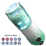Green Star Rotating Telescopic Vibration Male Masturbator - Image 11