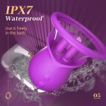 Lurevibe - Rose Romeo - 3in1 Rose Sex Toy with 2 Suction Cups Adult Toys Female Clitoral Nipple Vibrators with 10 Licking Sucking Vibrating - Image 22