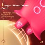 Lurevibe - Rose Romeo - 3in1 Rose Sex Toy with 2 Suction Cups Adult Toys Female Clitoral Nipple Vibrators with 10 Licking Sucking Vibrating - Image 3